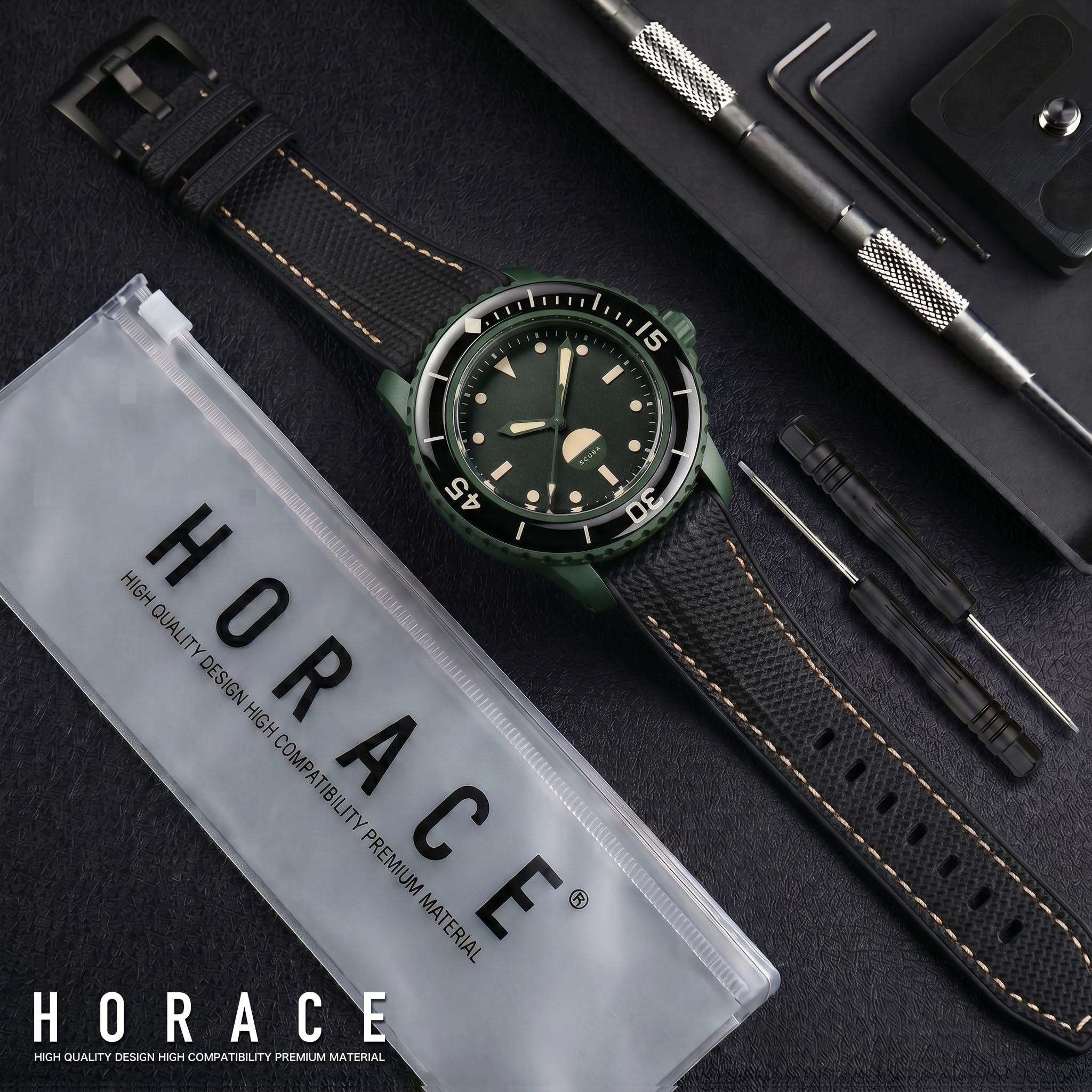 HORACE Correa de reloj de 22 mm en Silicona Líquida – Compatible con Blancpain x Swatch Scuba Fifty Fathoms – Kit de montaje incluido