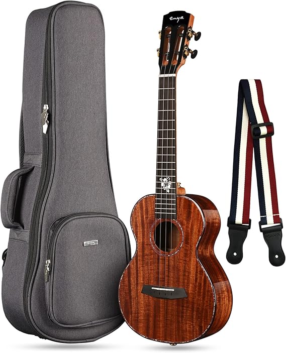 Enya Ténor Ukulélé EUTK5 EQ Electrique Ukulele Kit 5A Koa Solide 26