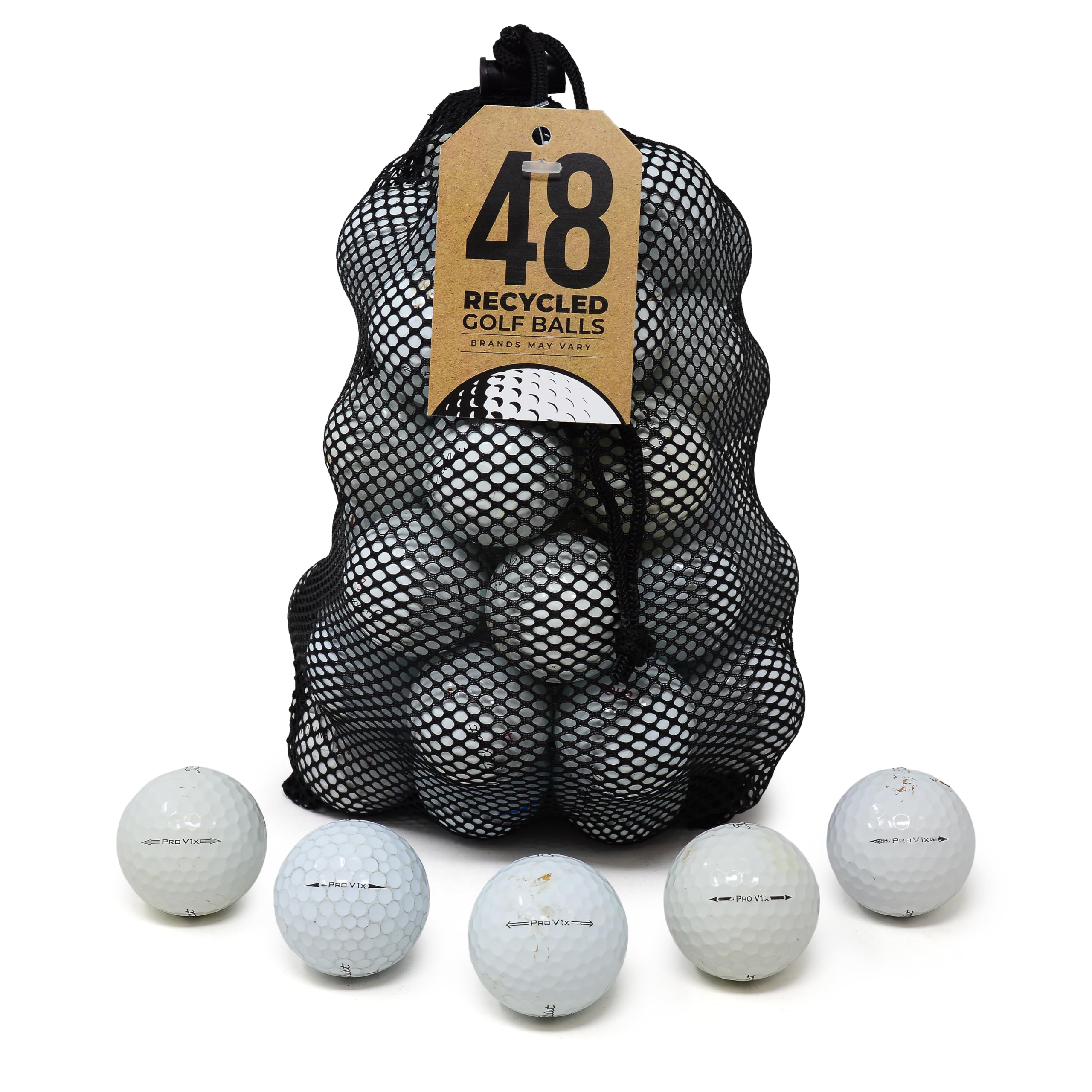 Second Chance Recycled Lake Golf Balls, Used Golf Balls - 48 Pack Hit Away Grade C for Titleist Pro V1X Golf Balls
