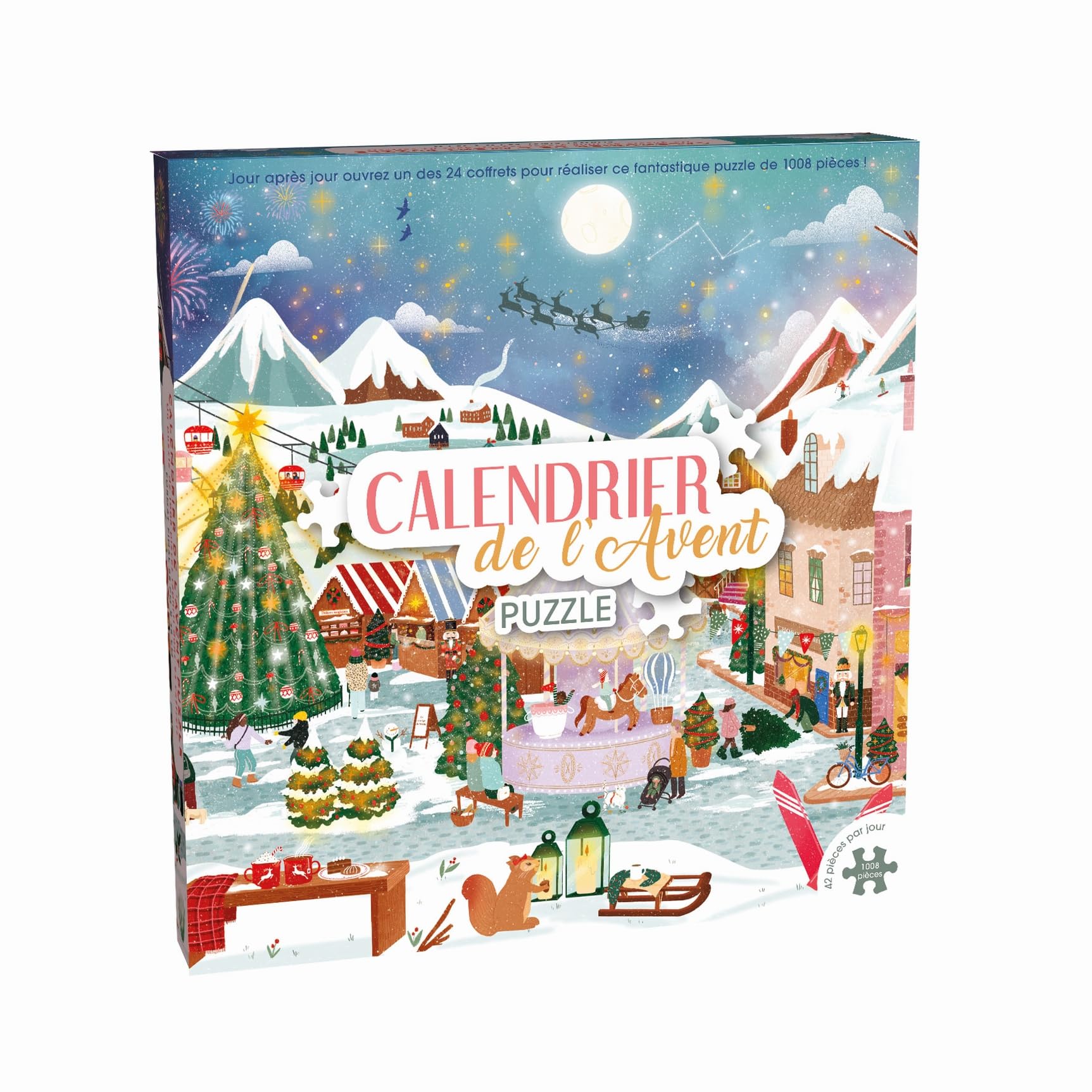 Wilson Jeux - Calendrier De L'Avent Puzzle Village De Noël - Un Puzzle de 1008 Pièces en 24 coffrets - Plongez Un Peu Plus Dans La Magie De Noël Chaque Jour