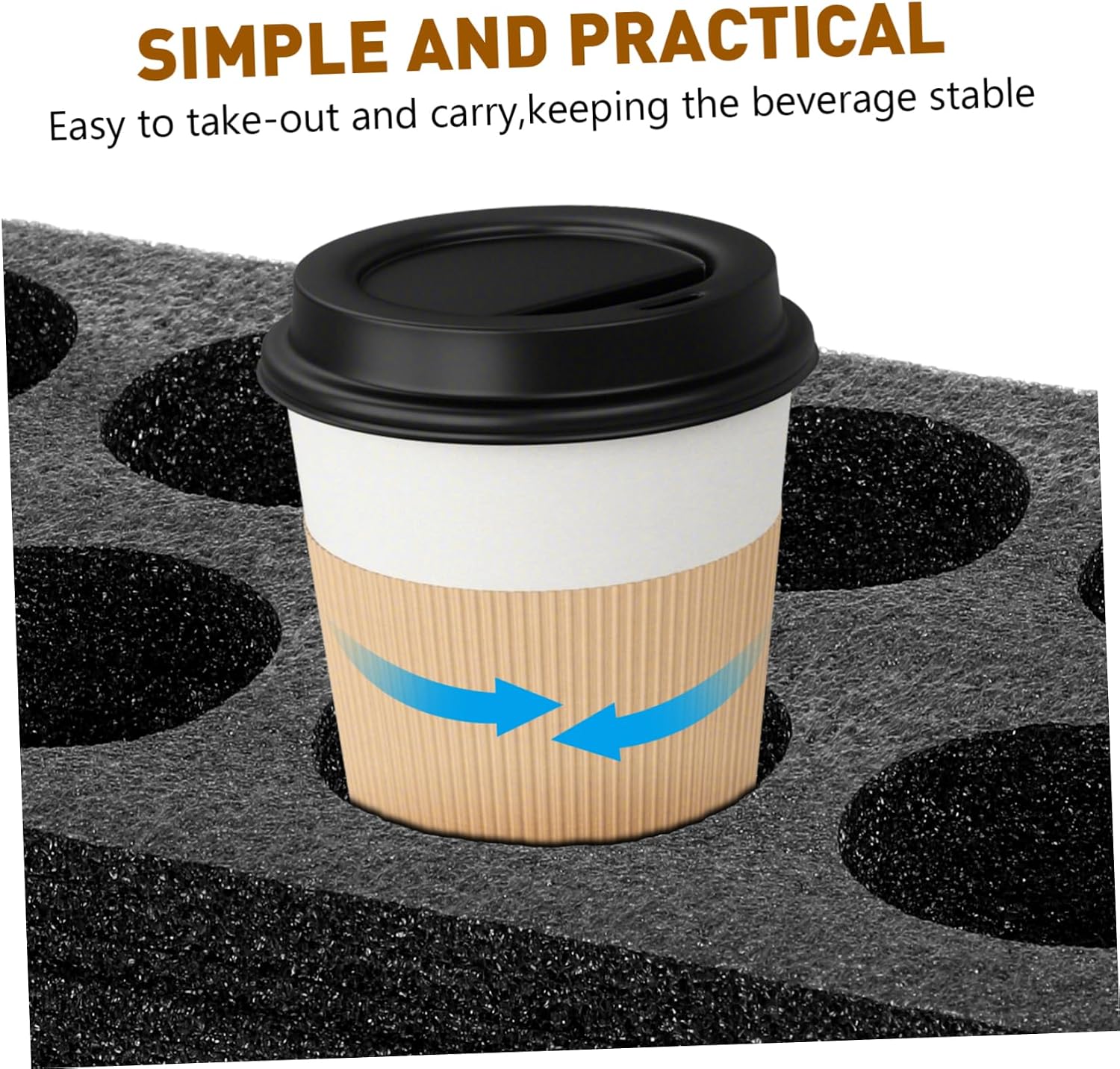 3pcs Beverage Take Out Carrier Tray Eight Cotton Cup Holder for Drinks for Restaurants Picnics and Parties Prevents Leakage and Spills