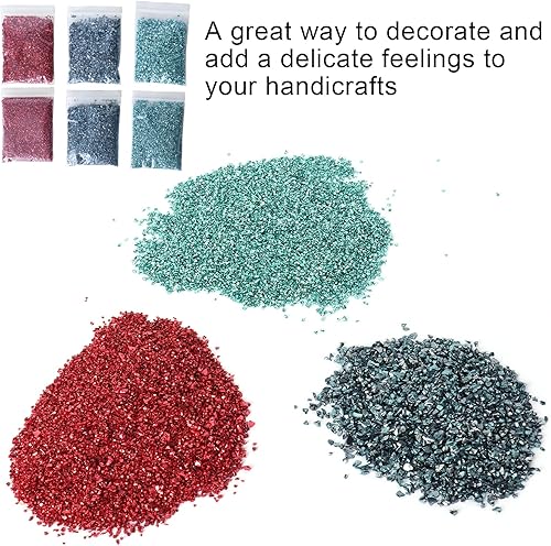 Miniatura 3 de Vidrio triturado, relleno de resina, chips de vidrio irregulares, relleno de vidrio triturado, purpurina para arte de uñas, decoración de jarrón
