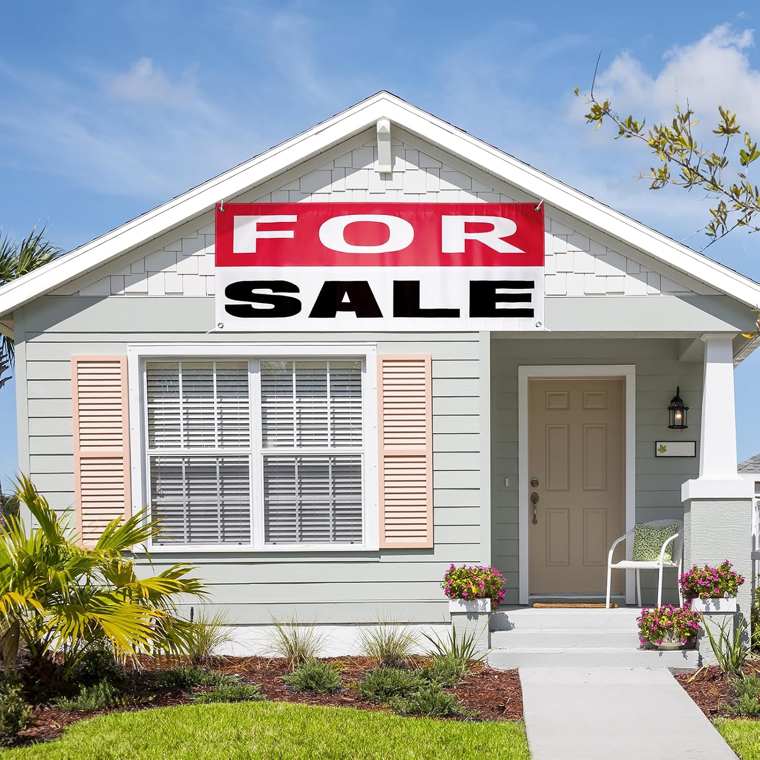 For Sale Banner 36" x 15" For Sale Vinyl Sign with 4 Grommets for Home Shop Retail Store Business Weather-poof