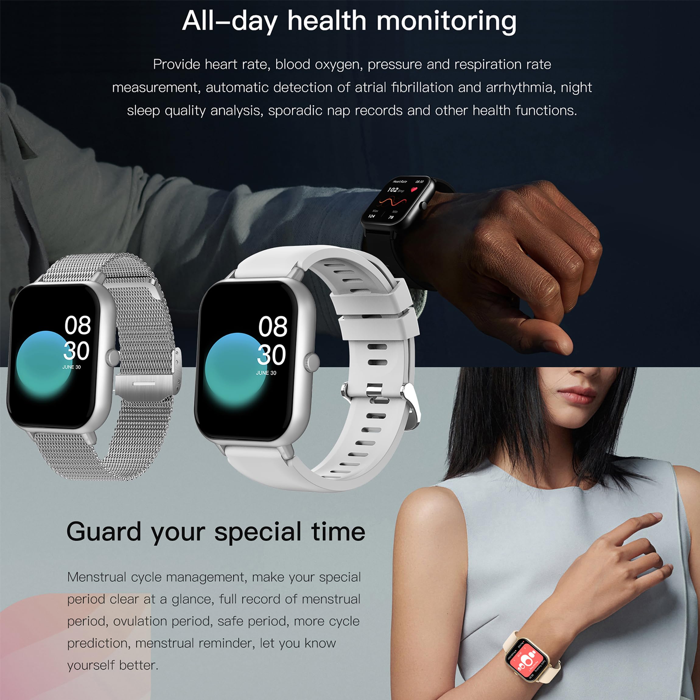 1,83'' AMOLED Smartwatch Uomo con Chiamate Bluetooth, 2026 Nuovo Orologio Fitness con 24/7 Monitor Temperatura Corporea Sonno e Cardiofrequenzimetro, SpO2, Orologio Sportivo 3ATM iOS Android (Argento)