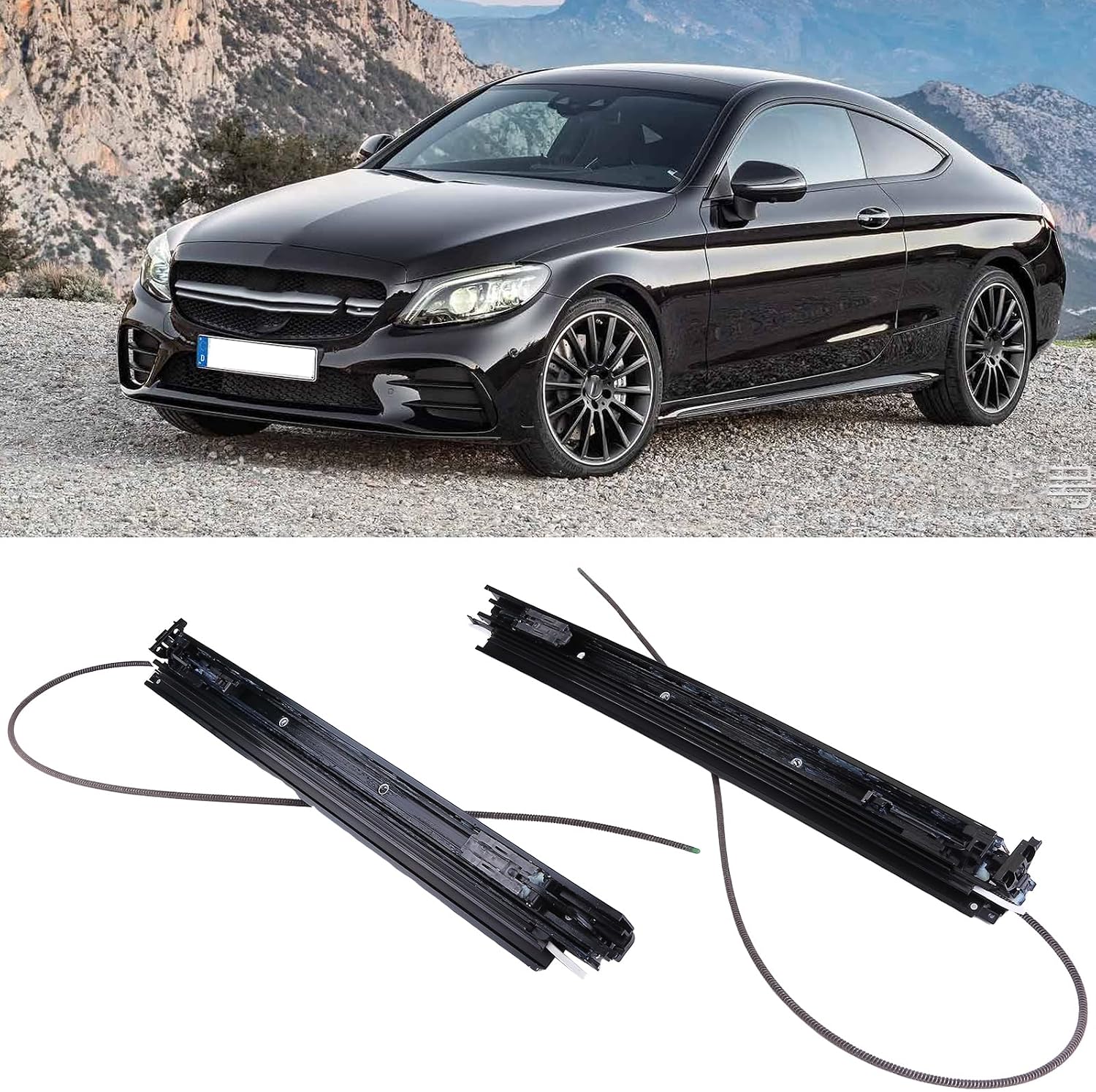 2PCS Left&Right Panoramic Sunroof Sliding Track Compatible with Mercedes W205 C43 AMG C63 C300 C350e 2015 2016 2017 2018 2019 2020 2021 2.0L 3.0L 4.0L Replaces A2057801100 A2057801200