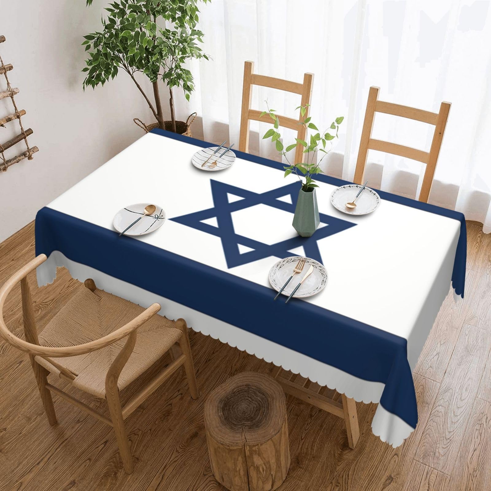 SMAZDFXX Israel Israeli Flag 54 x 72in Table Cloth,Polyester Rectangle Tablecloth for Kitchen Dining