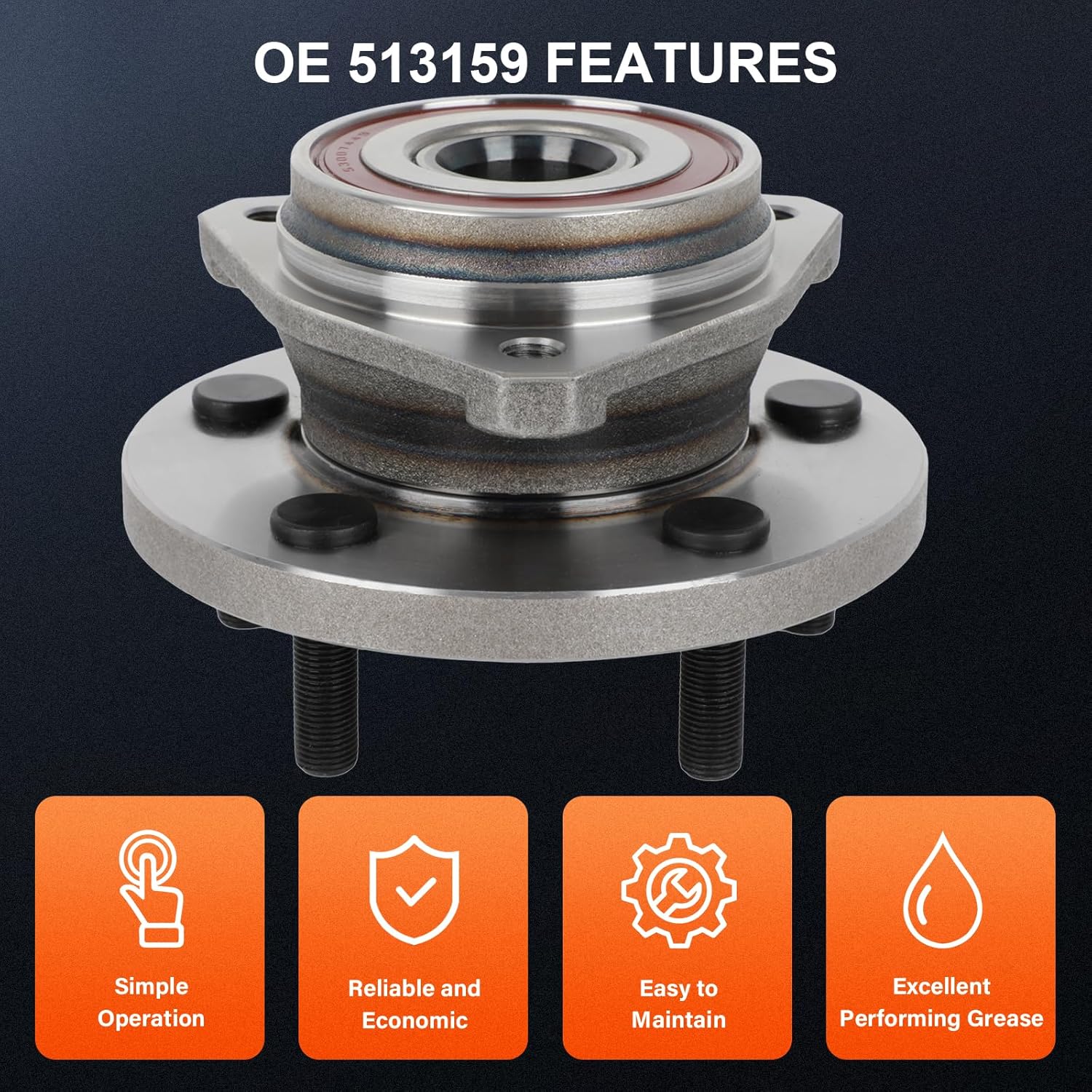 OCPTY Front Wheel Bearing and Hub Assembly Premium 513159 1999-2004 for Jeep Grand Cherokee