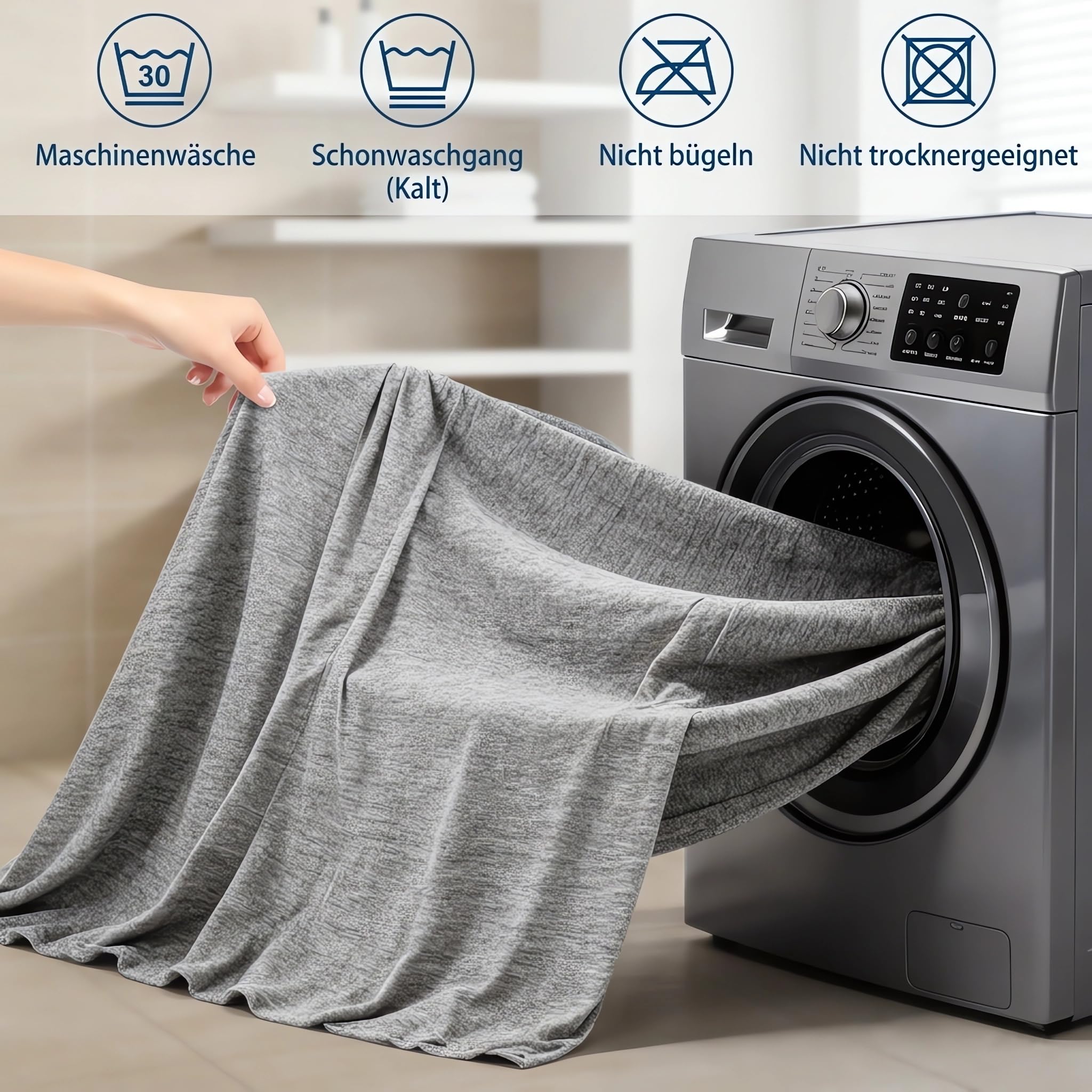 Kühldecke gegen Nachtschweiß (Q-Max >0,4) – 2-in-1 Kühlende Decke ohne Bezug & Leichte Sommerdecke – Nahtlose Eisseide Decke für Dachgeschosswohnung & Sofa (150x200 cm)