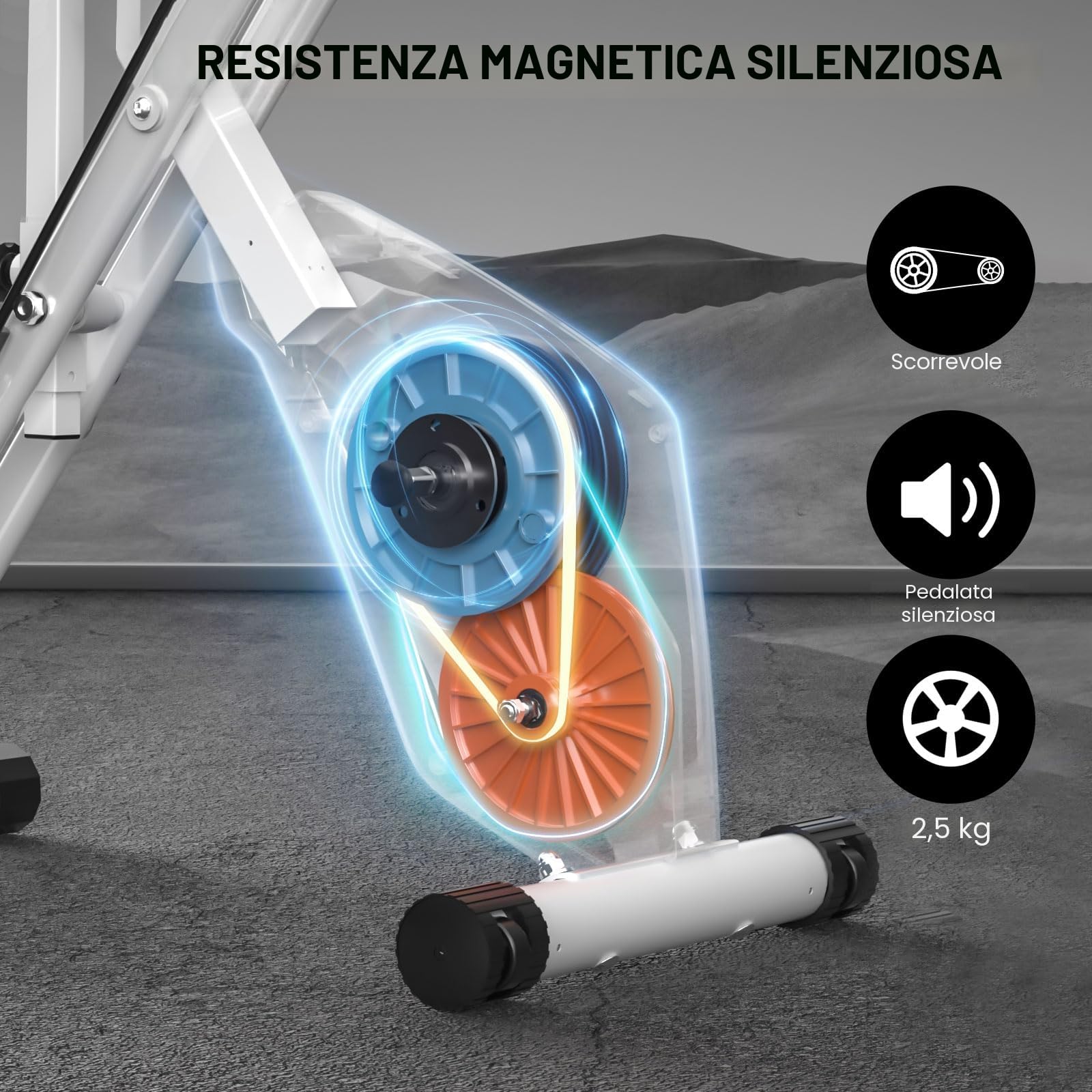 Cyclette Pieghevole da Casa 4 in 1, Bicicletta magnetica pieghevole, Resistenza magnetica regolabile a 16 livelli, monitor LCD e sensore di frequenza cardiaca