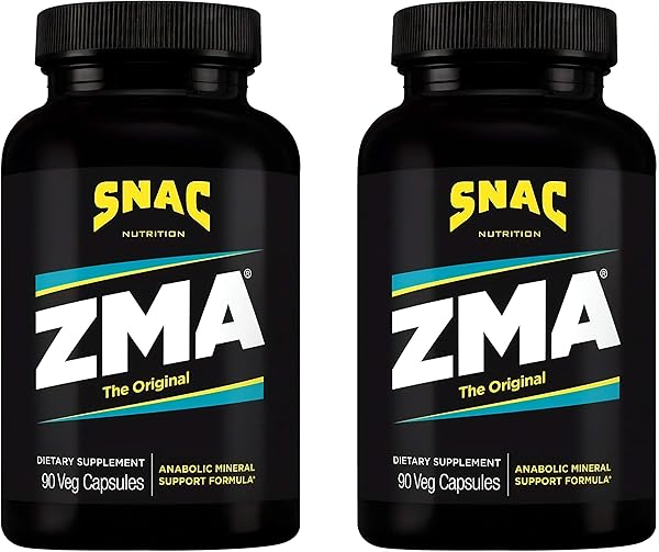 SNAC ZMA The Original Recovery & Sleep Supplement, Promotes Muscle Recovery, Immune Support & Restorative Sleep with Zinc, Magnesium & Vitamin B6, 180 Veggie Capsules (2 Pack of 90 Count)