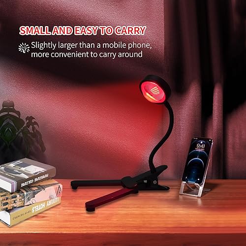 Miniatura 5 de Terapia de luz roja para cara, 40 LED de 660 nm, luz de terapia de luz roja con clip, adecuada para el cuidado de la piel en el hogar y aliviar el