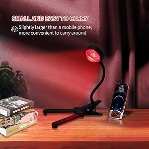 WTINTELL Red Light Therapy for Face, 40 LEDs 660nm LED Red Light Therapy Light with Clip, Suitable for Home Skin Care and Relieving Chronic Pain.