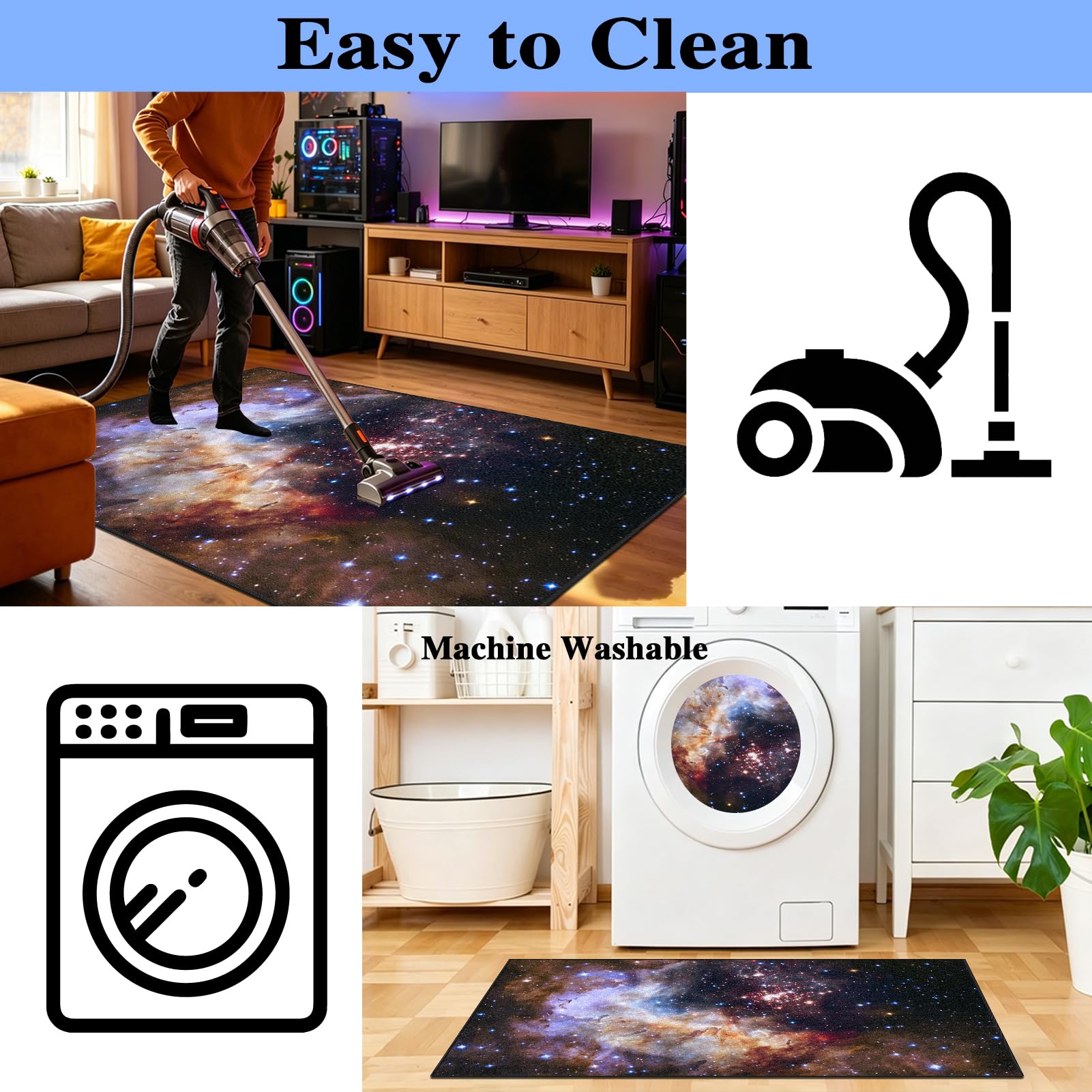 Tapis de Chambre Gaming Tapis Antidérapant pour Zone de Jeu 100 x 150 cm, Tapis de Jeu pour Chambre de Garçon pour Salle de Jeu Salle de Jeux Décoration Maison Lavable, Caoutchouc
