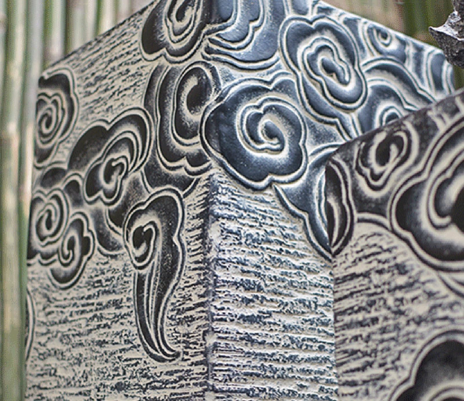 Amazon.co.jp: 家の庭の彫刻柱の台座, 人造石仕上げの床の装飾品, 家の