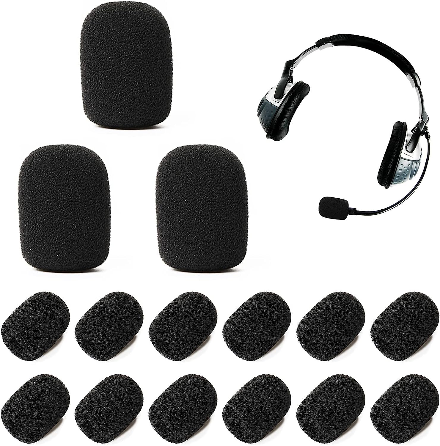 CareFlection Mini Microphone Windscreens Mic Foam Covers for Lapel Lavalier Headset miike, Studio - High Density Protection : Noise pop Filter Black, Pack of 2 pcs (A Type) 5 Years Warranty (5)-picture-11