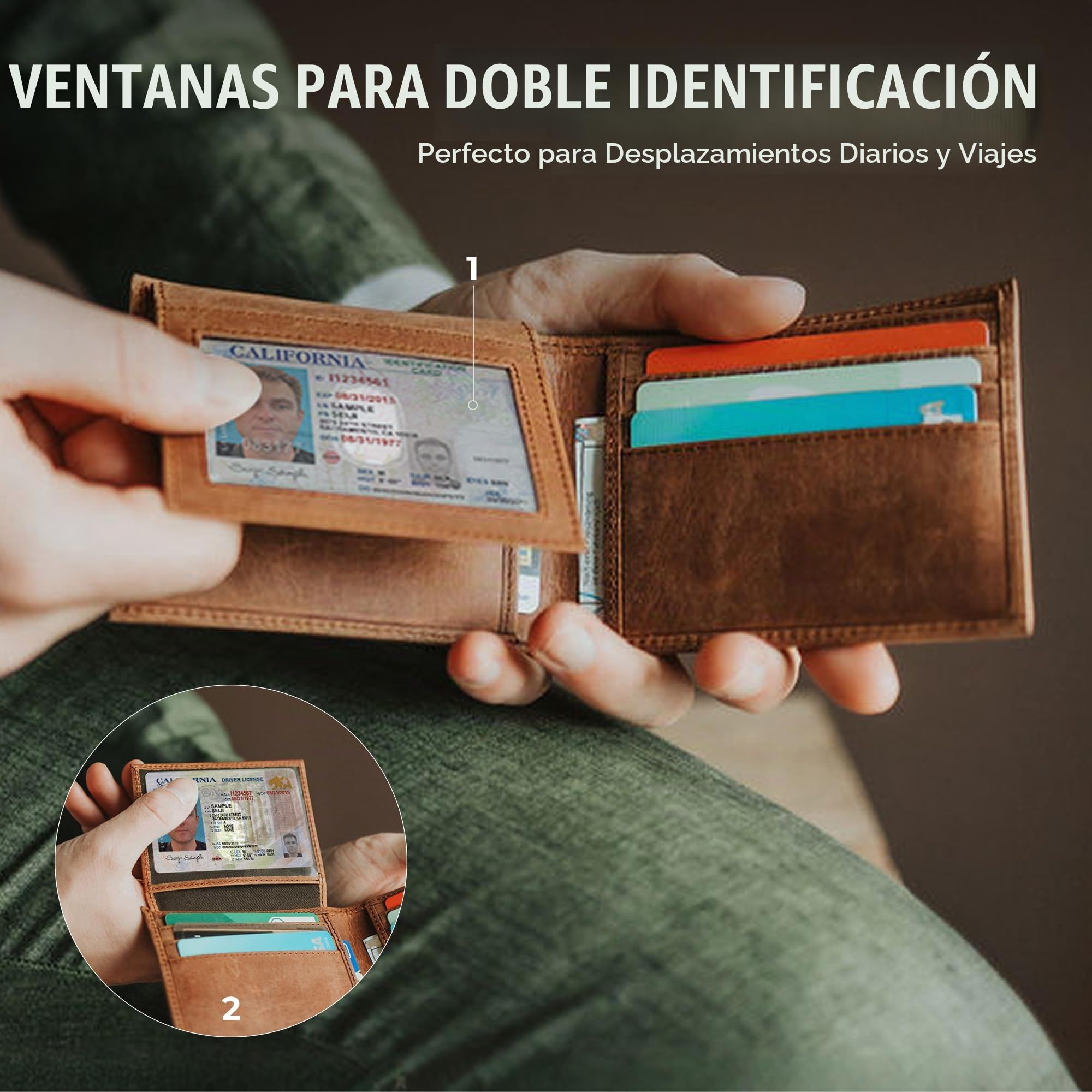 Berliner Bags Peter Cartera de Piel Auténtica Hombre con 8 Tarjetas y RFID