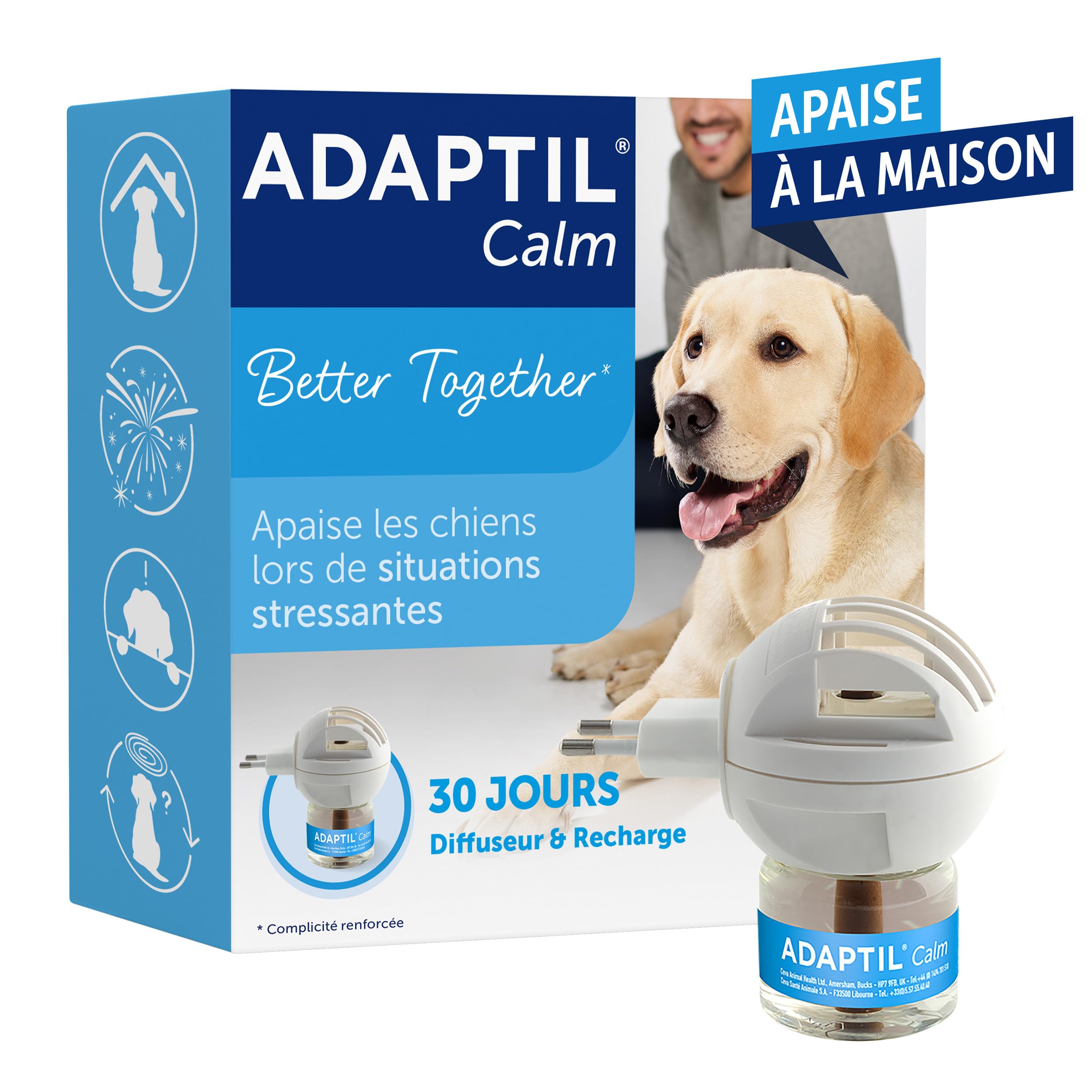 ADAPTIL Calm – Anti-stress pour chien – Diffuseur + Recharge 48 ml