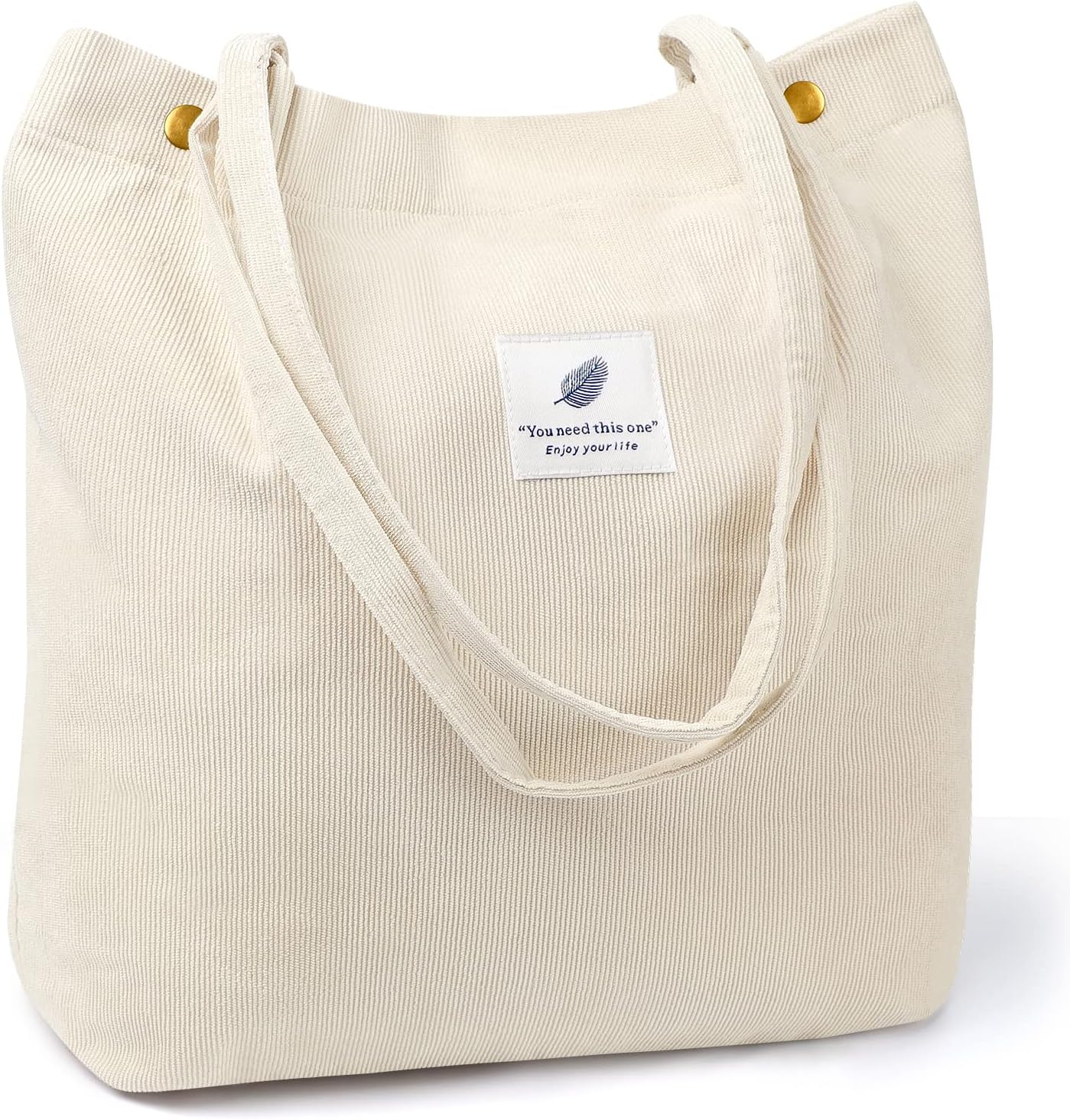 Women Tote Bags Grocery Shoulder Bag Corduroy with Inner Pocket for Work Beach Lunch Travel Shopping Shopper Handbags