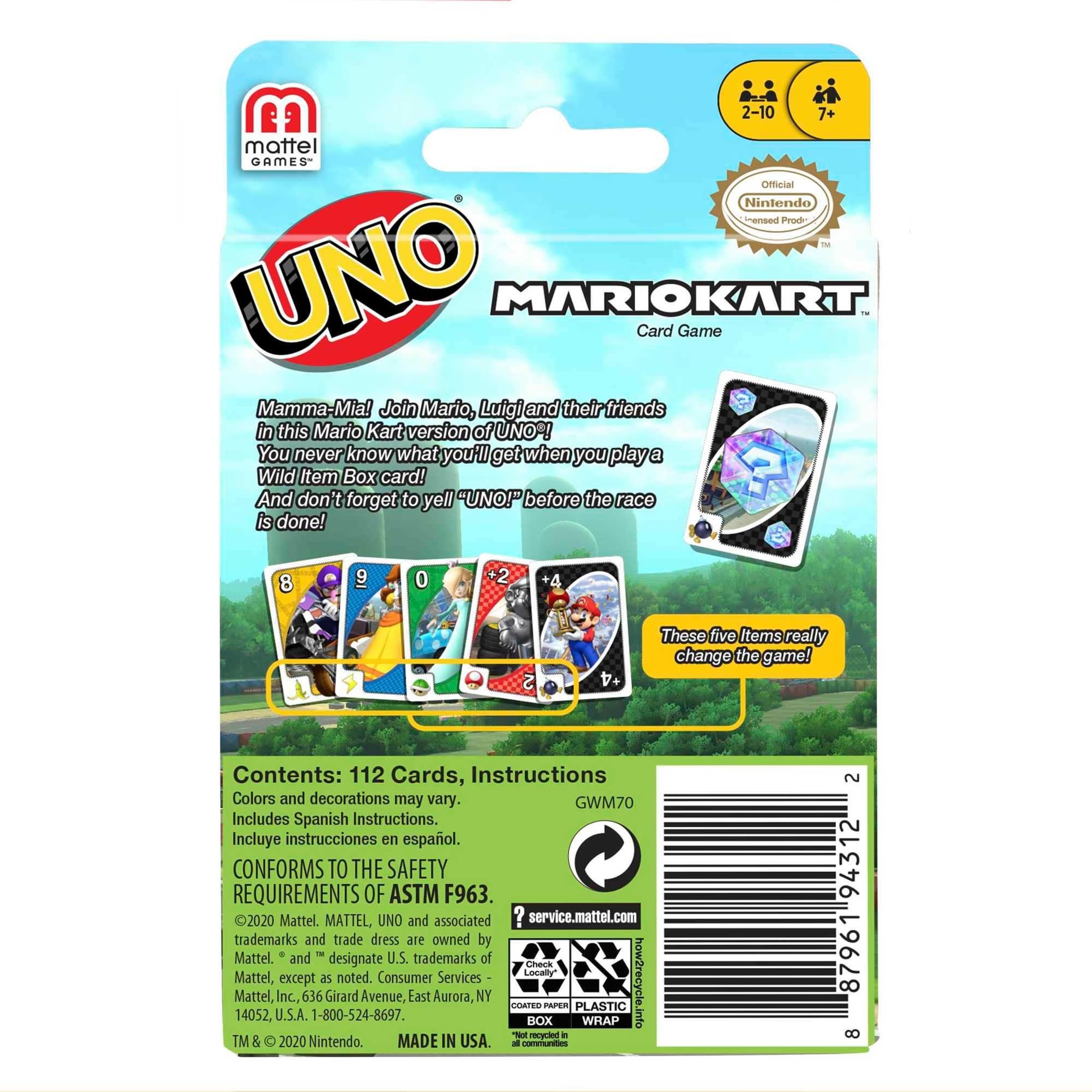 Mattel Games UNO Mario Kart Card Game, Ages 7+, Players 2-10 — Amazon image 5