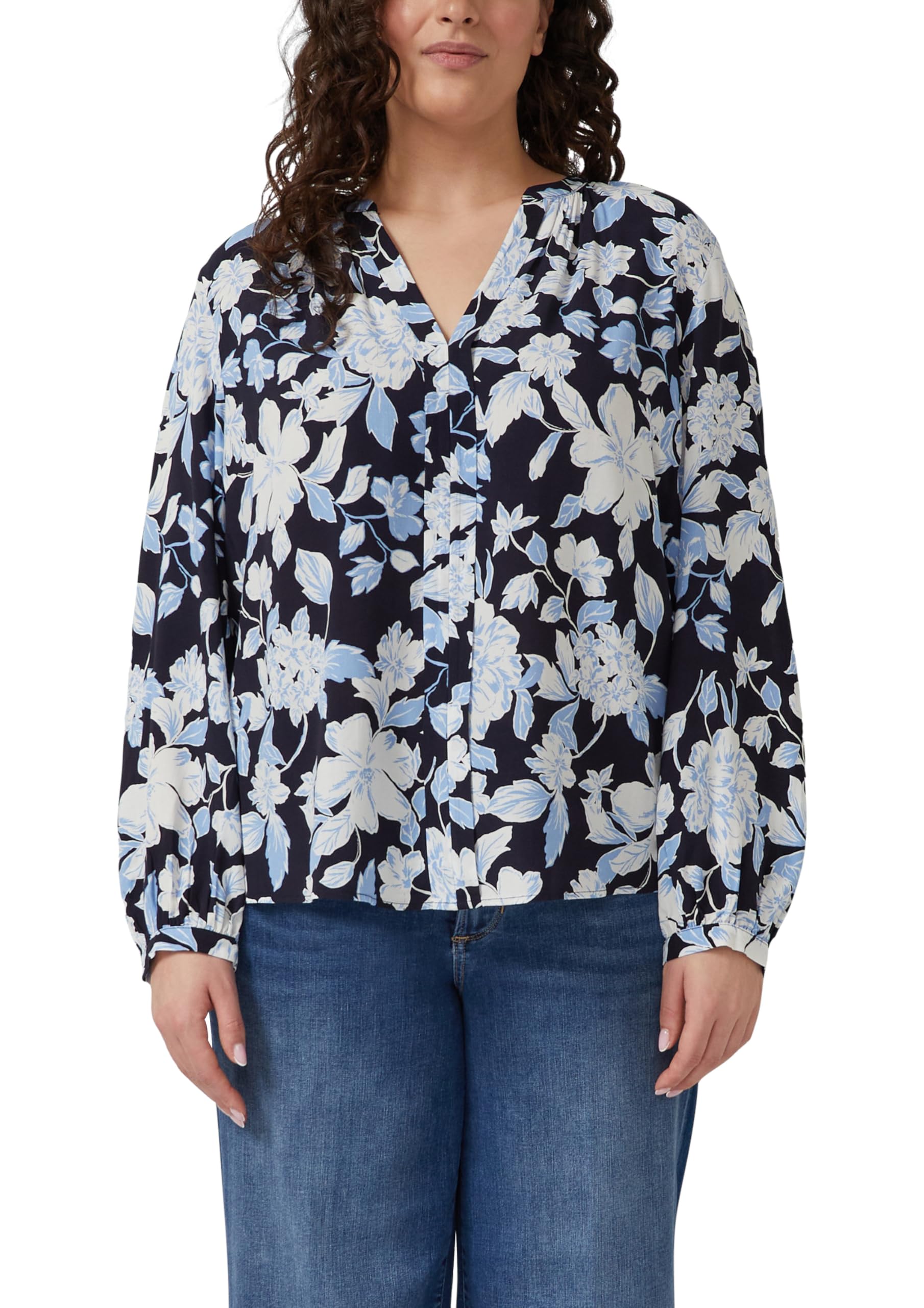 s.Oliver Fließende Viskose-Bluse mit All-Over-Print