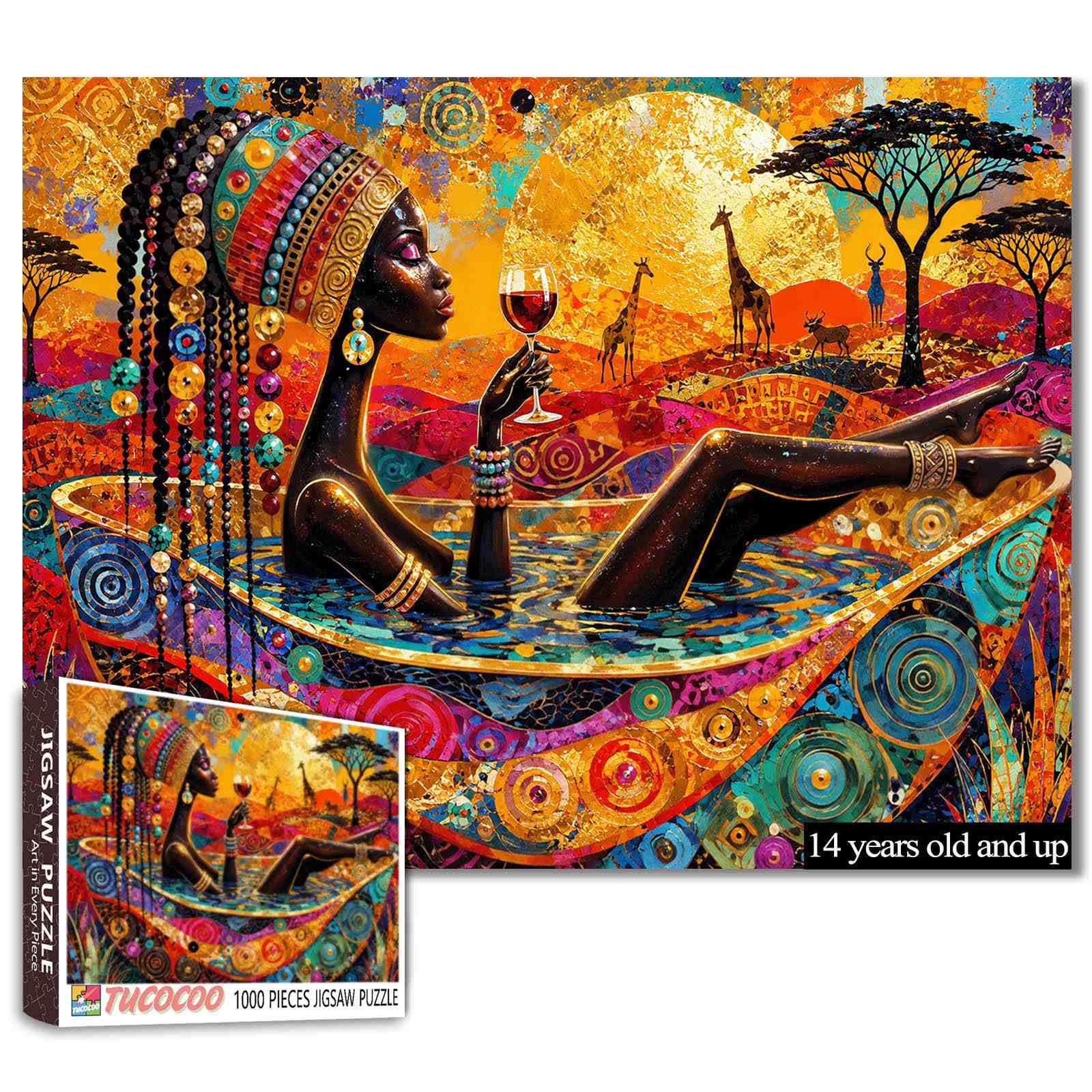 Black Woman Colorful Jigsaw Puzzle 1000 Pieces for Adults — image 1