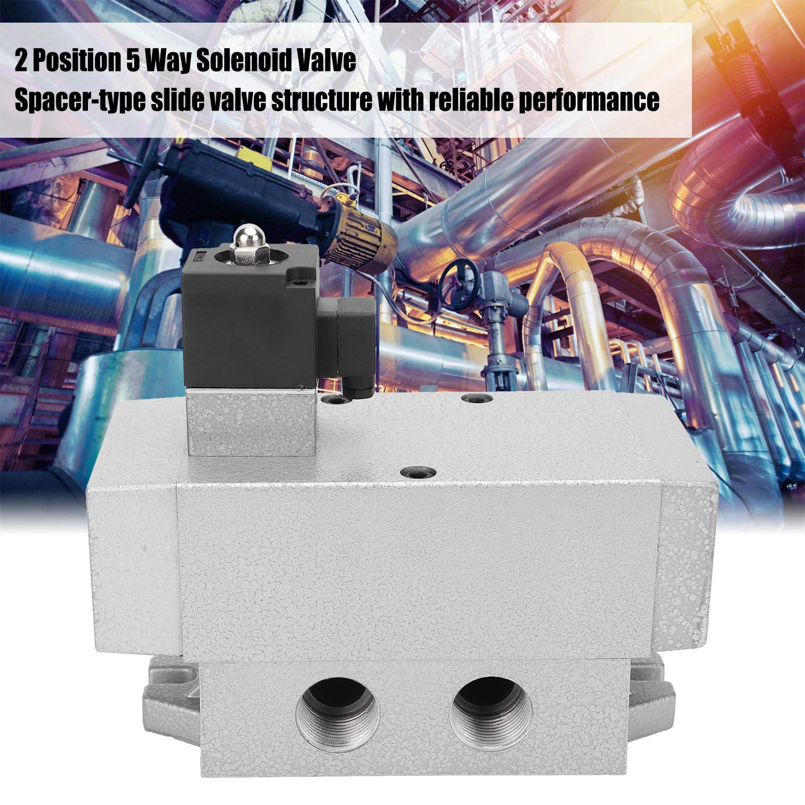 Válvula solenoide Válvula solenoide de 2 posiciones y 5 vías Co eléctrico único (CC 24 V)