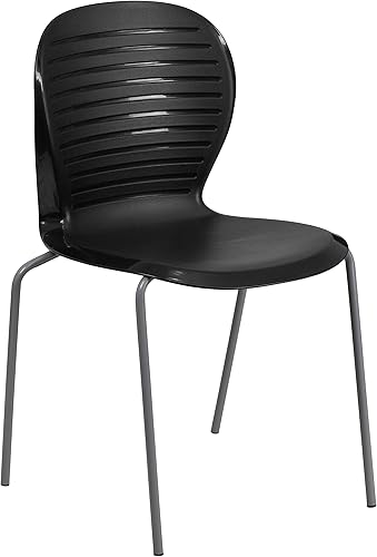 Miniatura 10 de Flash Furniture HERCULES Series 551 lb Capacidad Negro Silla Stack