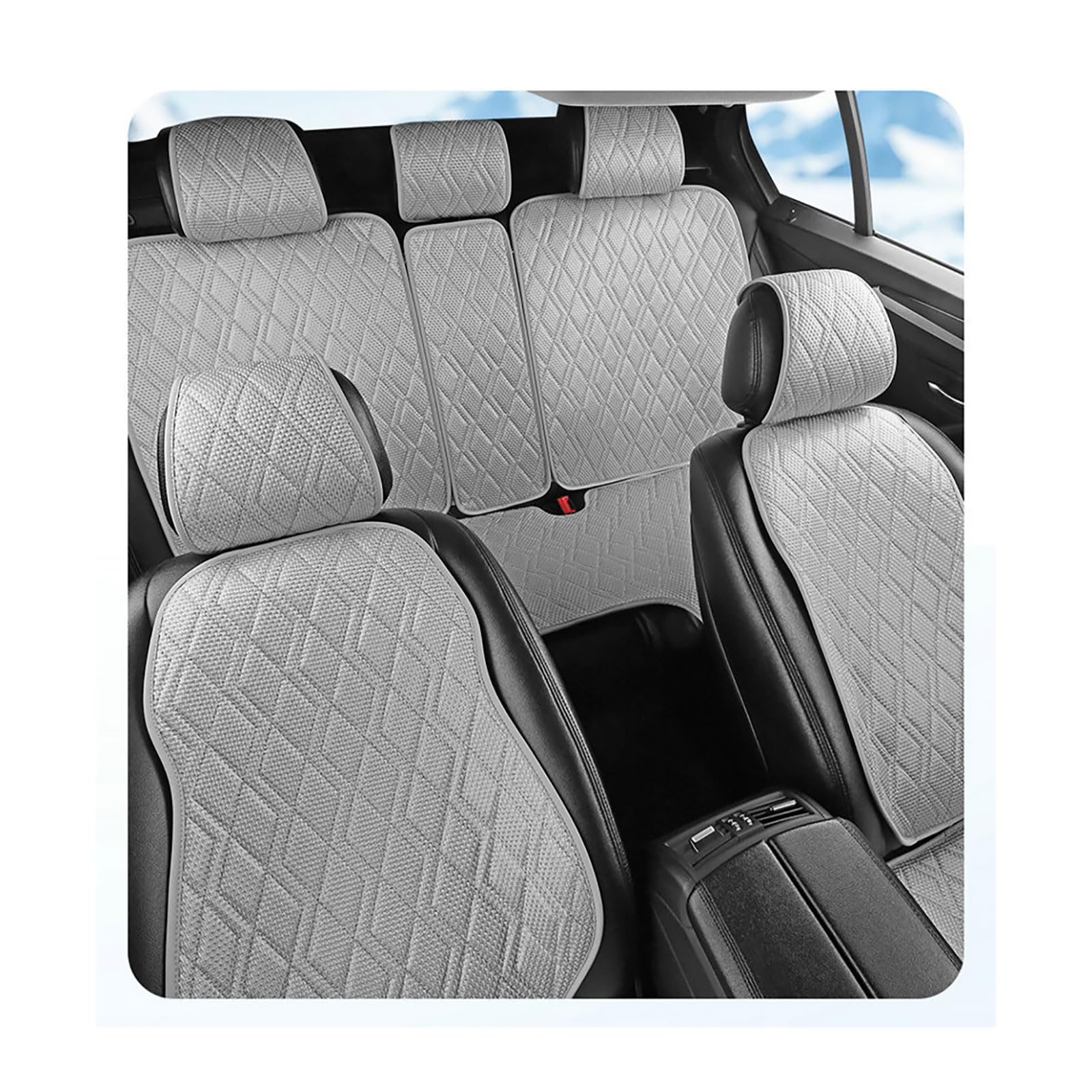 Coussin de Siege Voiture pour Mini Countryman (U25) 2023 2024 2025 2026 Couvre Siege Avant Respirant en Lin Protection Antiderapante Accessoire Interieur Auto,Beige - Single Seat