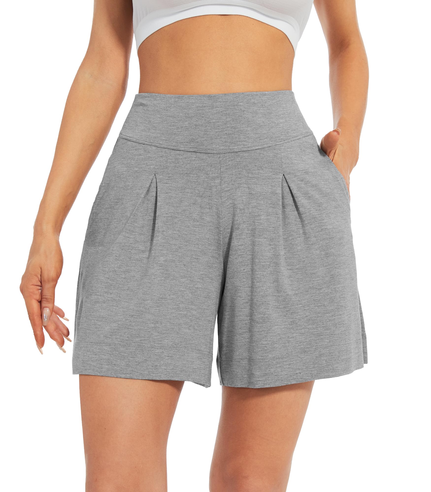 WiWi Viscose from Bamboo Sleep Shorts for Women Casual Lounge Boxers Soft Pajama Wide Leg Bottoms Sleepwear S-XXL