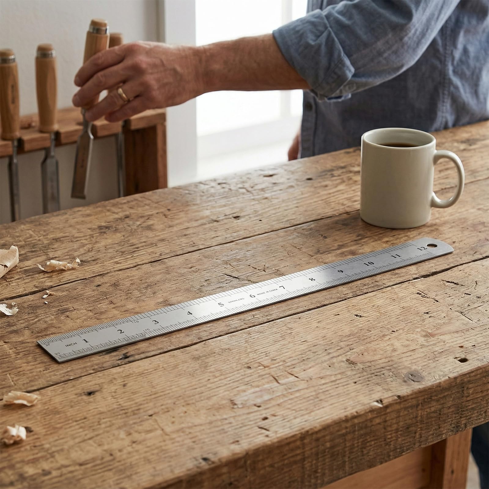 50 Stück 30 cm Edelstahl-Metall-Lineal mit Zoll und cm, gerade Kante, Präzisionsmess-Stahllineal für Ingenieurwesen, Maschinisten