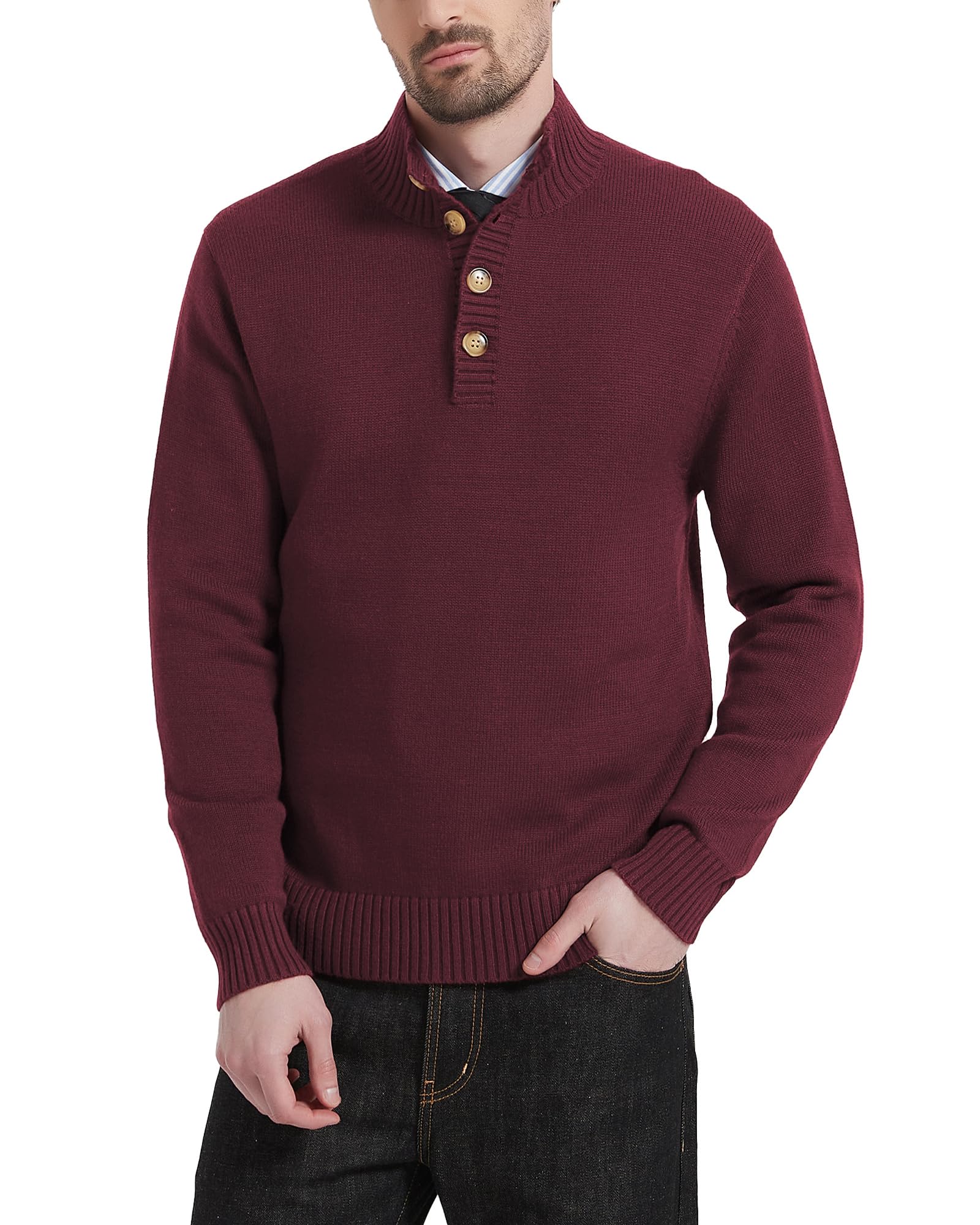 Kallspin Herren Vintage Gestricktes Poloshirt Kurzarm Solide