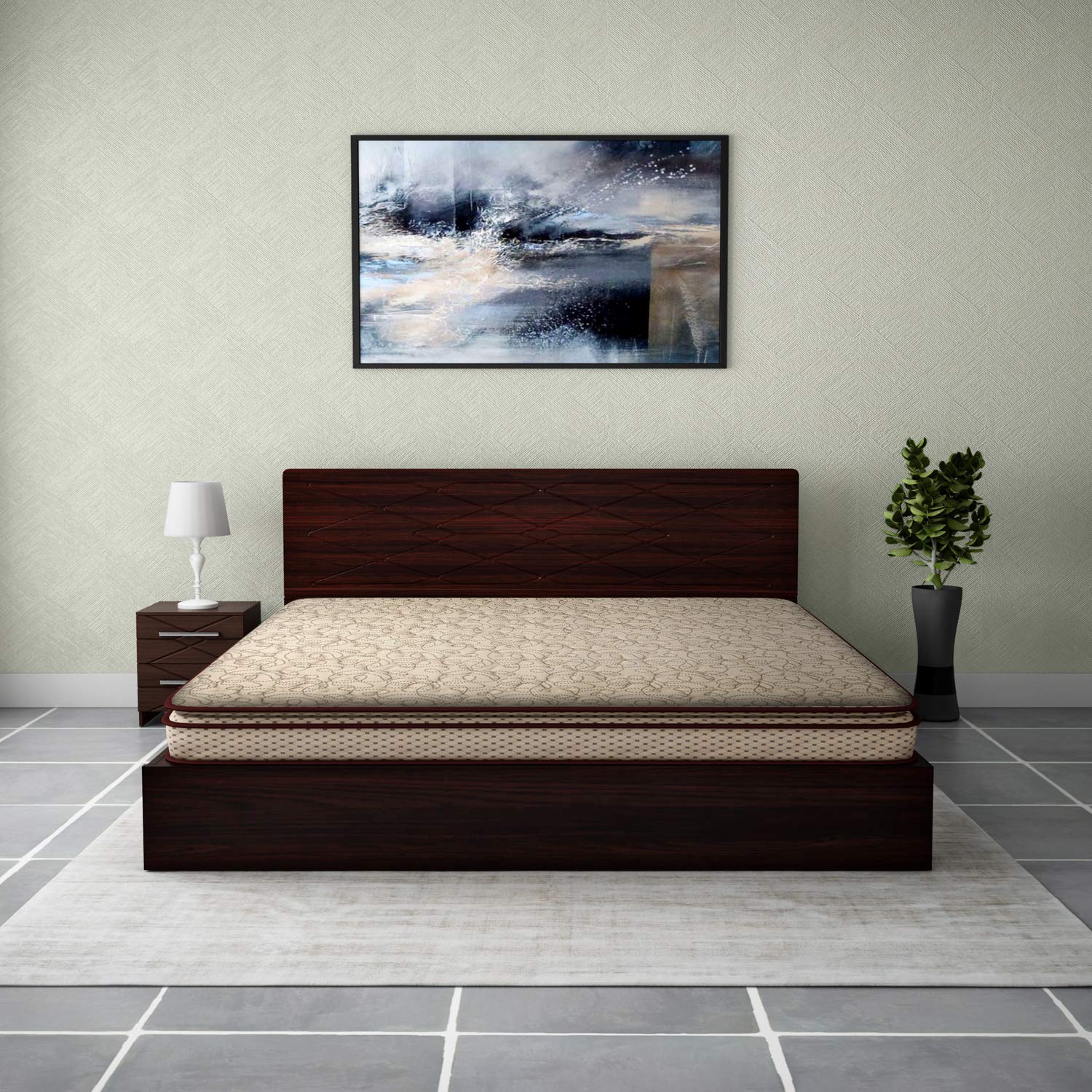 Godrej Interio Glow 6-inch Double Size Foam Mattress (Beige, 75x60x6)