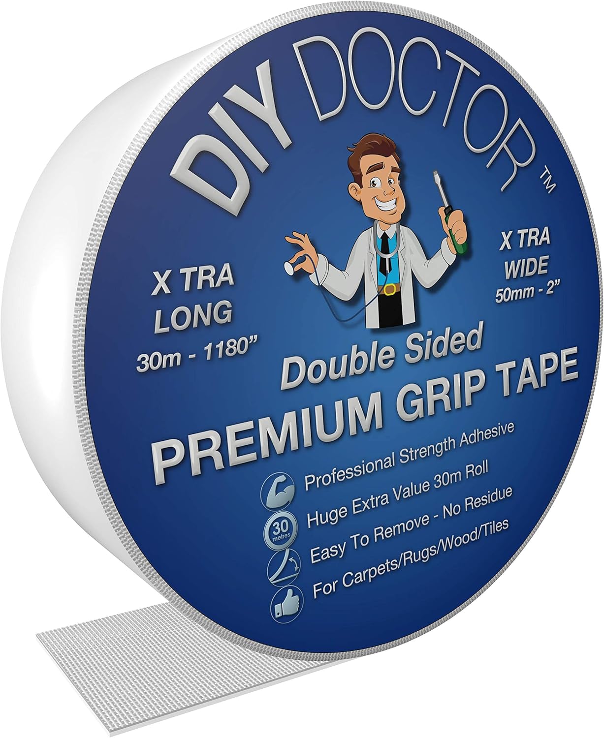 DIY Doctor Extra Strong Double Sided Carpet Tape 1x 50 mm x 30 m