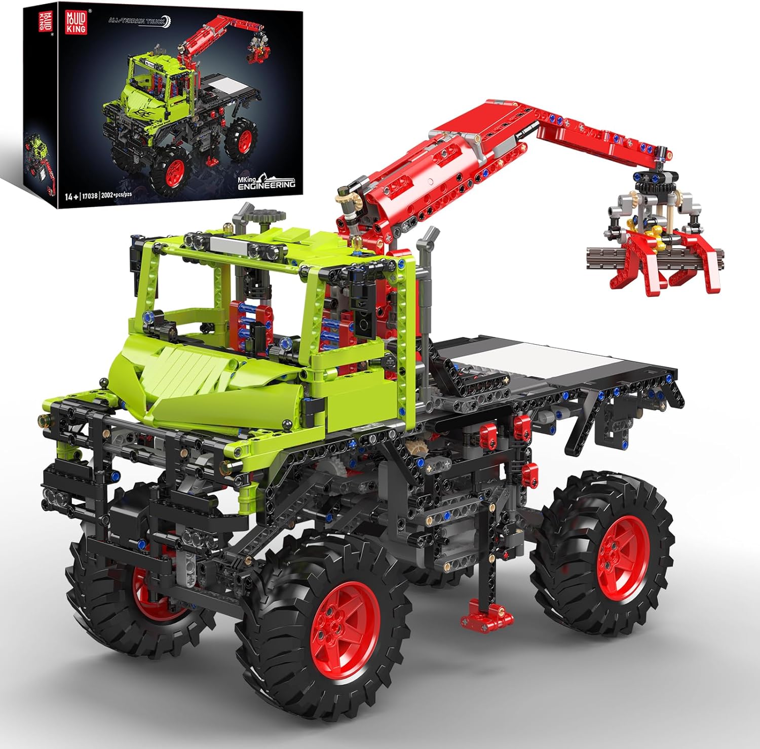 Mould King 17038 Off-Road Trucks Building Kits, All-Terrain 4x4 Mountain Truck Car Sets Model with Electric Motor, Gift for Age 14+/Adult Collections Enthusiasts (2002+ Pieces)