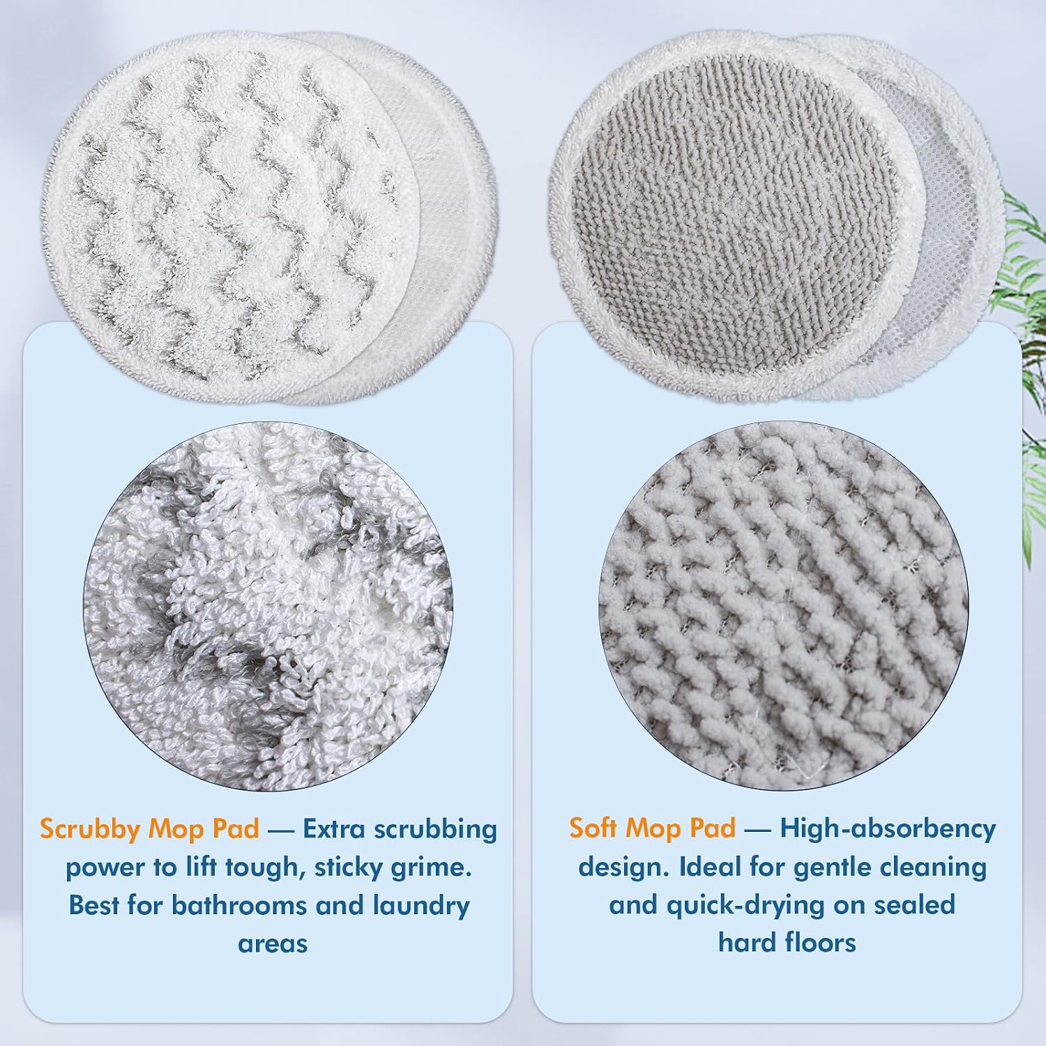 10-Pack Steam Mop Pads Compatible with Shark S8201 S7001 S7201 S7000, with 1 Bonus Laundry Bag, Washable Microfiber Dirt Grip Replacement Pads for Hardwood Tile Laminate Floors