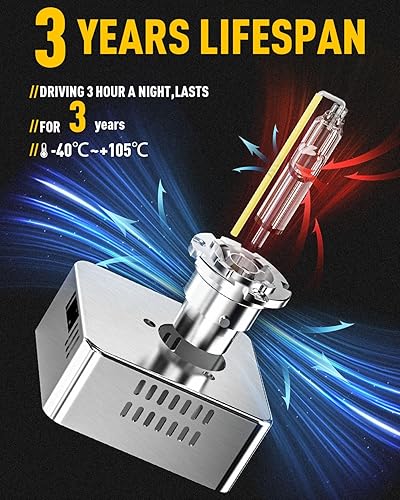 Vista 19 de Bombilla de xenón HID D1S, bombillas D1S de 6000 K, luz blanca fría, haz alto y bajo de 35 W, 66144 66140 85140 85415, faros delanteros de repuesto