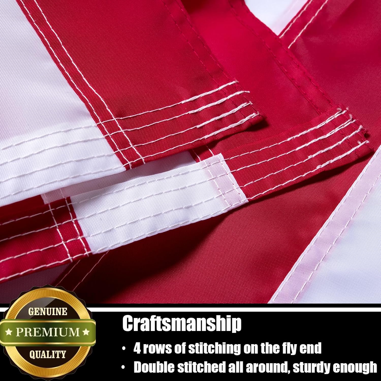 American Flag 3x5 FT Sturdy for Outside, 210D Heavy Duty American Flag Outdoor, Long Lasting USA Flag, 3x5 ft Nylon US Outdoor Flags Embroidered Stars Sewn Stripes Brass Grommets - Image 3