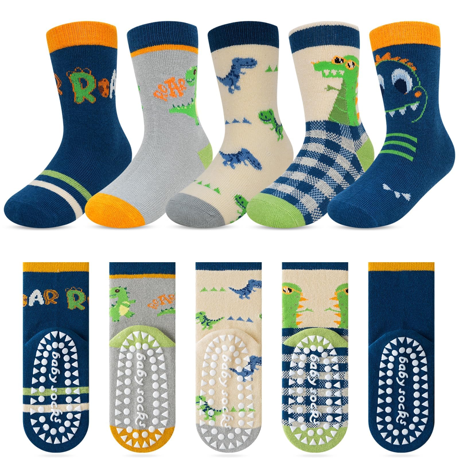 Kyopp 5 Paia Calzini per Bambini e Ragazze e Ragazzi Divertenti Calzini Animali in Cotone Unisex per Crew Socks 21-37
