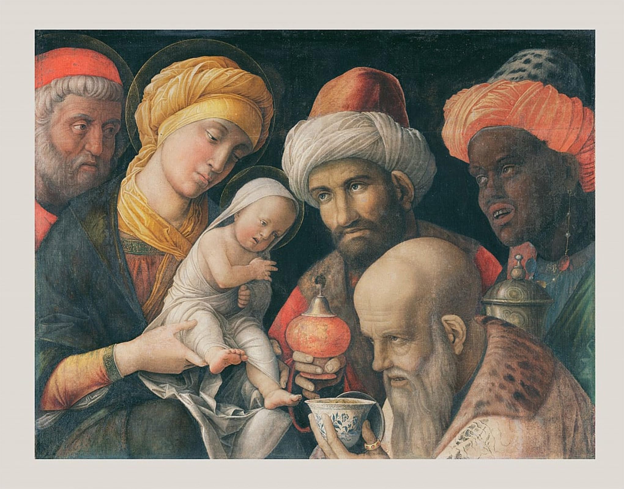 ARTXLXXBN Famous Painting Canvas Artwork Graffiti Print the Adoration of the Magi by Andrea Mantegna Portrait Canvas Image for Home Decor 60x90cm