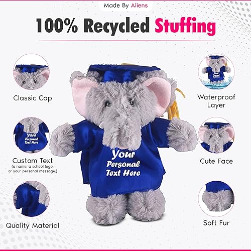 Miniatura 2 de Hecho por Aliens juguetes de peluche de peluche de 8.0in, regalo para día de graduación, texto personalizado, nombre o logotipo de tu escuela en el