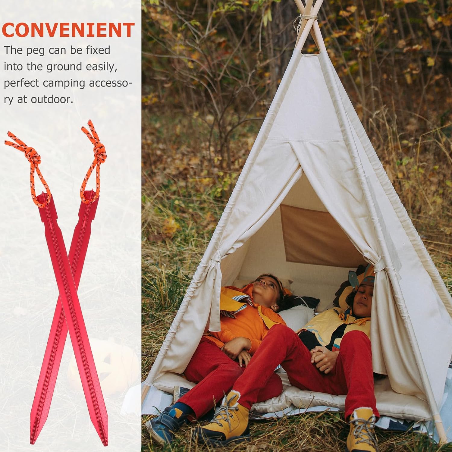 PRETYZOOM 8pcs Heavy Duty Aluminium Tent Stakes Pegs Metal Tent Spikes Camping Accessories for Outdoor Hiking and Camping