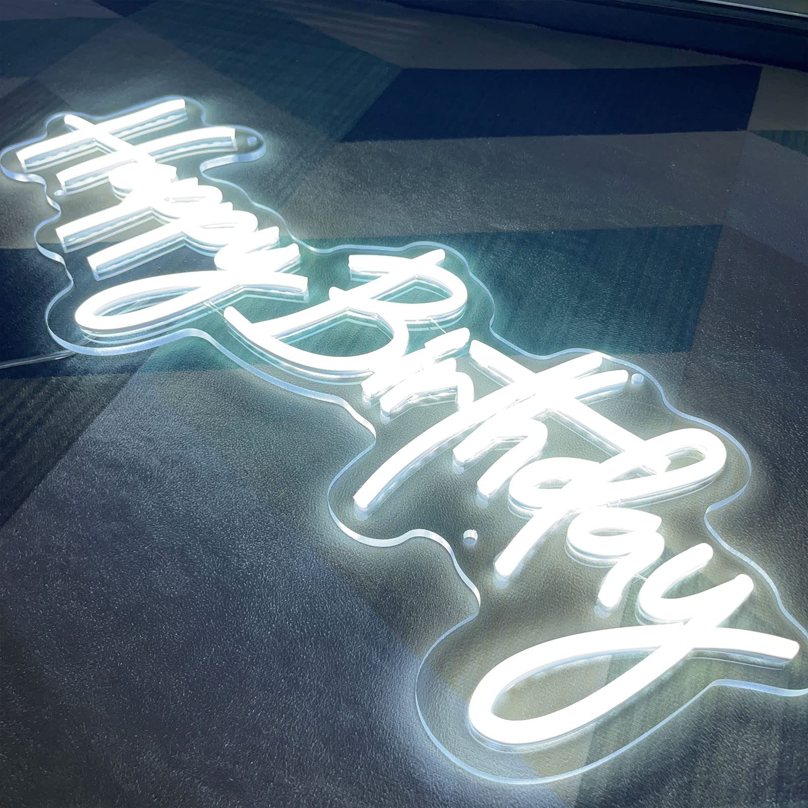 Happy Birthday Neonschild Custom Party Neon Schild Wand Hintergrund Schlafzimmer Dekor LED Schild Junggesellinnenabschied Happy Birthday Neonlicht Schild für Halloween Geburtstag Party Dekorationen
