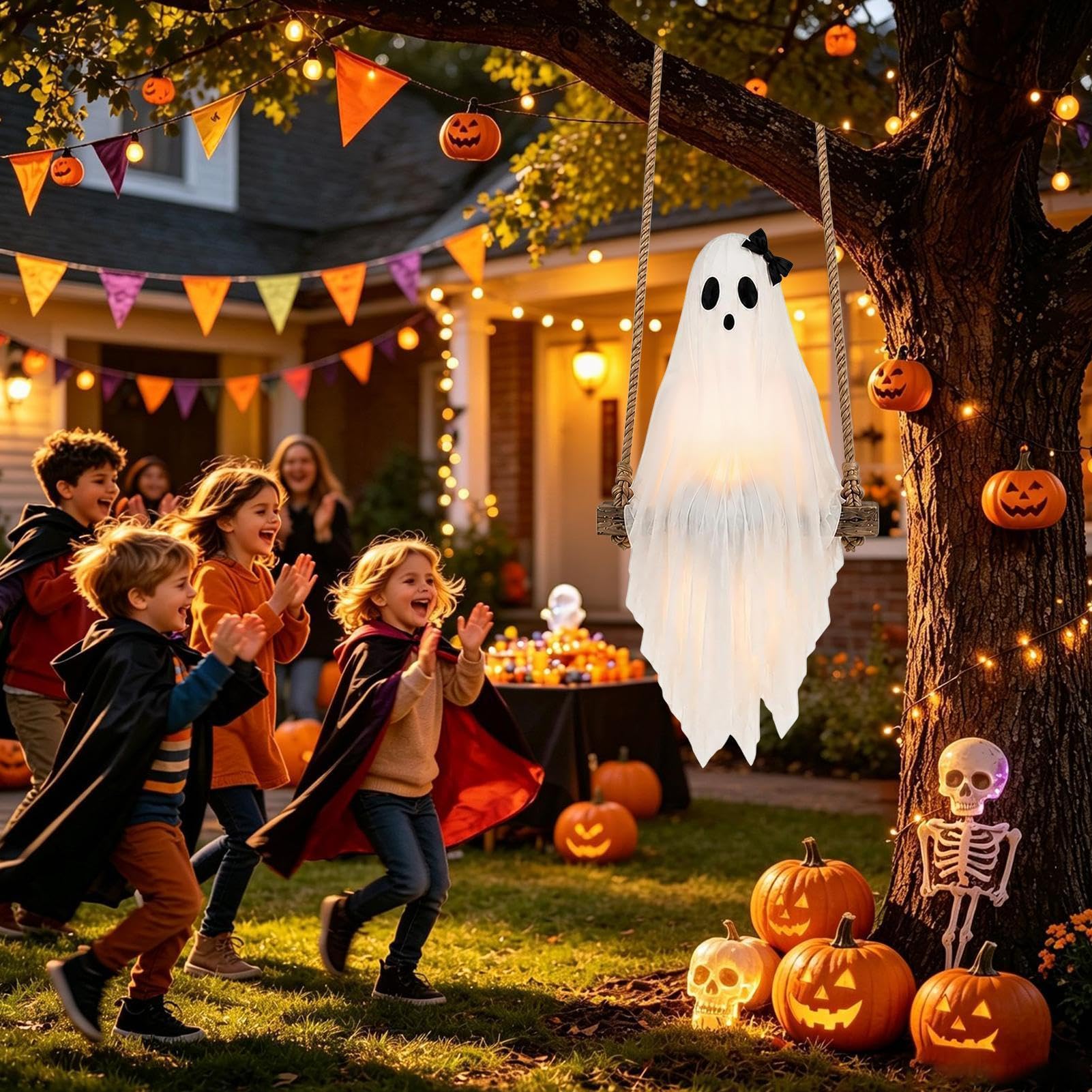 Halloween Hot Peleryna, przenośny ze zwierzęcym wzorem na zewnątrz