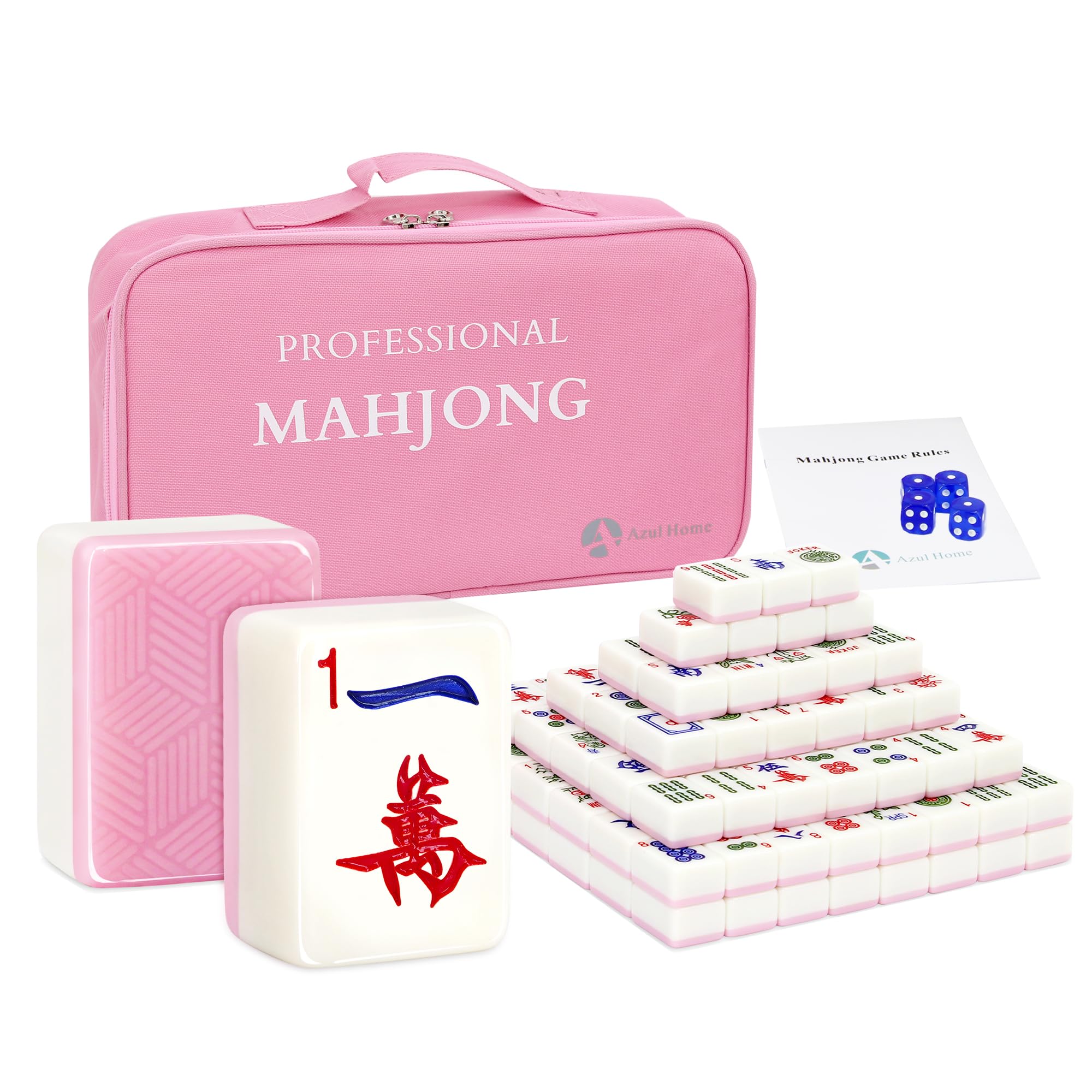 Amazon.com: Engraved American Mahjong Tiles Set, 166 Pink 1.4