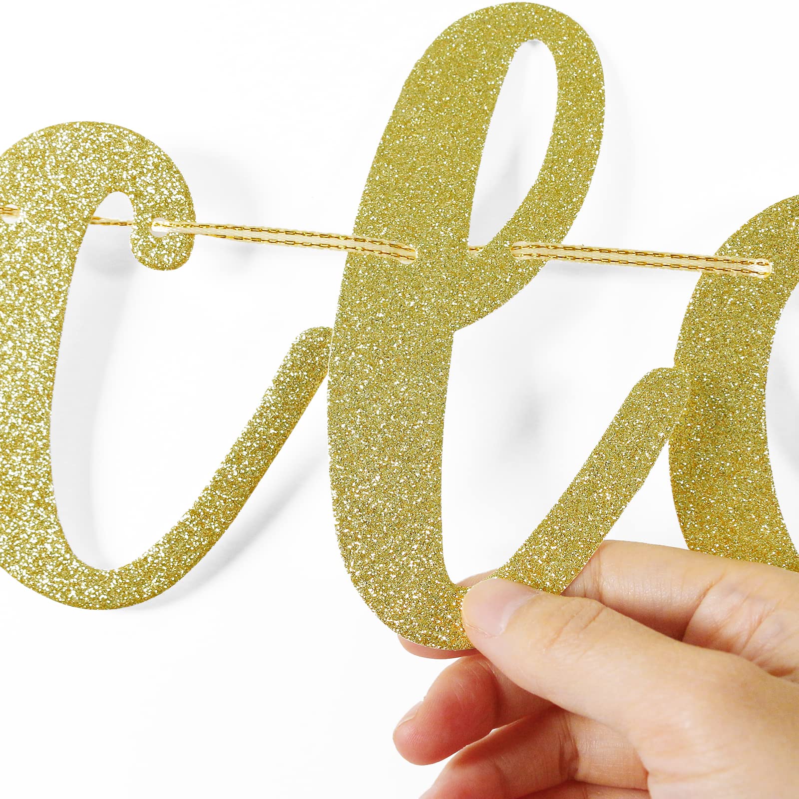 „On Cloud 9“ Geburtstagsbanner – Regenbogen & Gold Glitzer, Für 9. Geburtstag