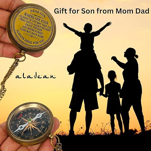 Miniatura 43 de Regalo para hijo de mamá papá Brújula grabada de 2 pulgadas – Regalos de padre a hijo, regalos de mamá a hijo para graduación, cumpleaños
