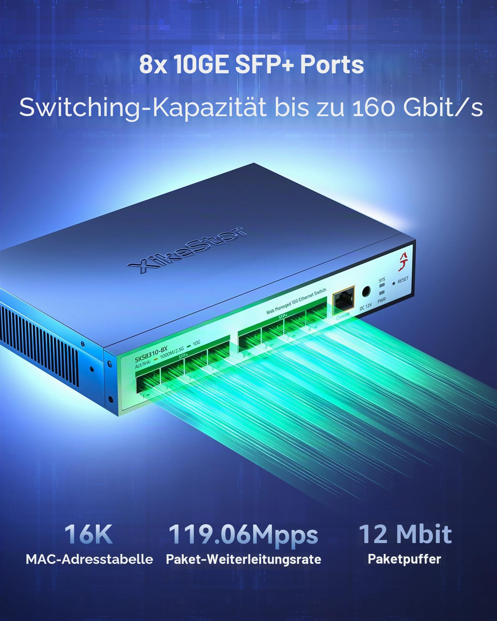 8-Port 10Gbit Switch SFP+ L3-Managed Switch