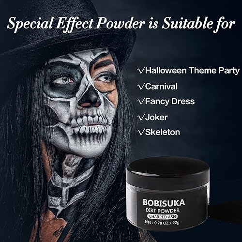Miniatura 2 de BOBISUKA Polvo de suciedad para efectos especiales de maquillaje para Halloween, fiesta temática, boda, películas, actuaciones escénicas, cosplay