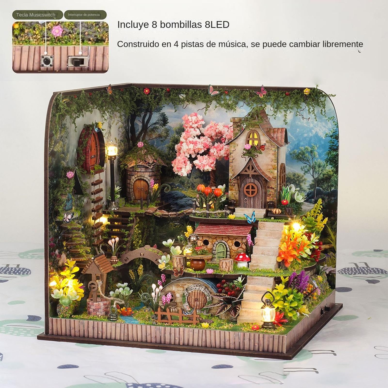 Miniaturhaus-Set – handgefertigtes Haus | Kreativ-Set für Bücherregal, Schreibtischdekoration für Bücherregal, Schlafzimmer, Bücherregal, Präsentation in