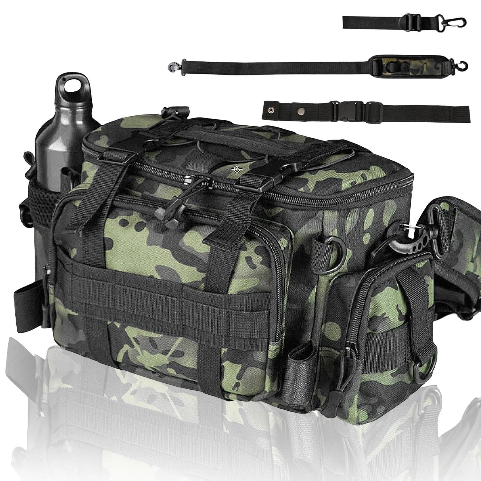 Sac de Pêche Grande Capacité Camouflage Stockage Matériel Rangement Multifonctionnel